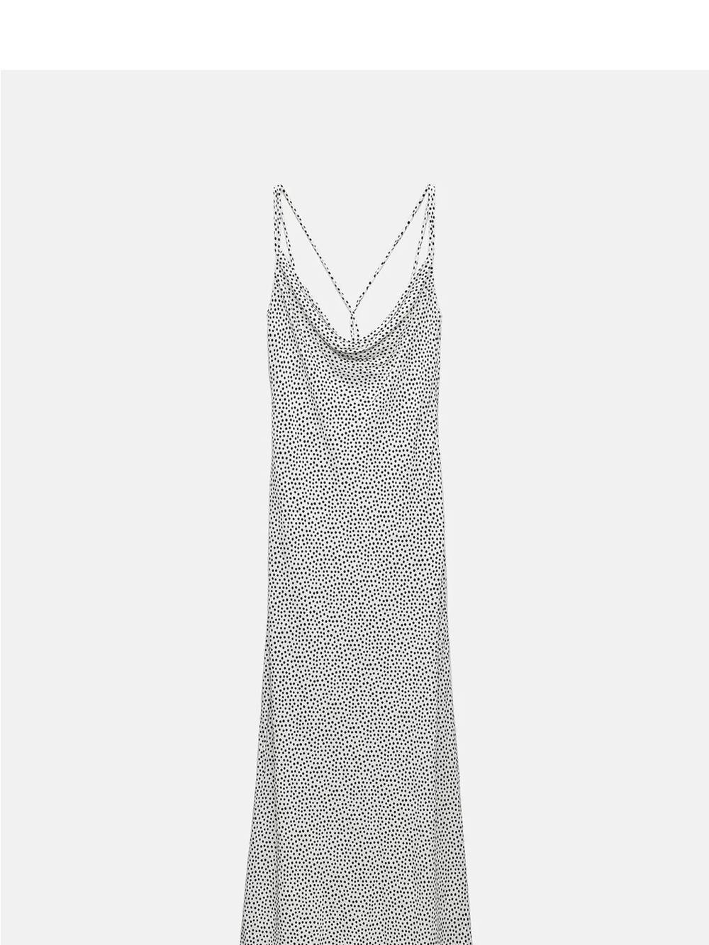 Zara Black Polka Dot White Spaghetti Strap Top